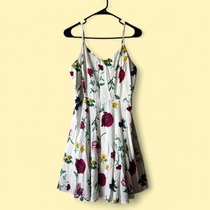 White Floral Skater Dress